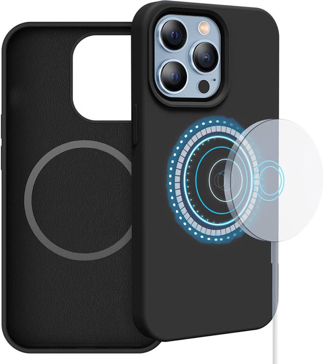 iPhone 14 Pro Max Siliconen Zwart hoesje geschikt voor MagSafe - 6,7 inch