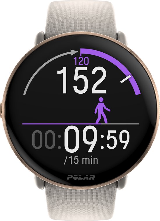 Polar Ingite 3 - Fitness Smartwatch & GPS Activity Tracker - Greige/ Gold - S-L