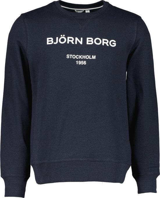 Björn Borg logo crew - blauw - Maat: L