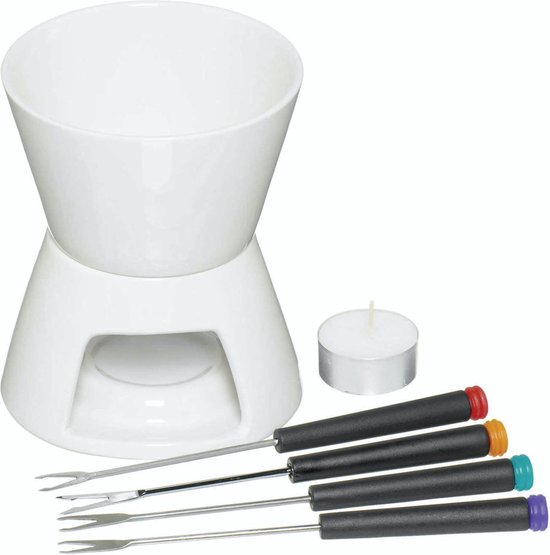 KC Blue Chocolade Fondue Set met 4 Vorken Cadeauverpakking 12 x 14
