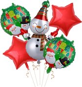 Balloonworld Folieballonnen Kerst - Kerstversiering - Kerst decoratie - Ballonnen voor binnen - Ballon kerst - Set van 5