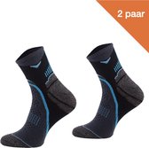 Comodo Hardloopsokken Polyester RUN2 - Zwart/Blauw - 2 paar - Maat 39-42
