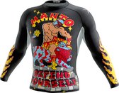 Manto - Grappling Rashguard met lange mouwen - MMA/ BJJ Compression Shirt Long Sleeve - Lutador - Zwart - Maat XXL