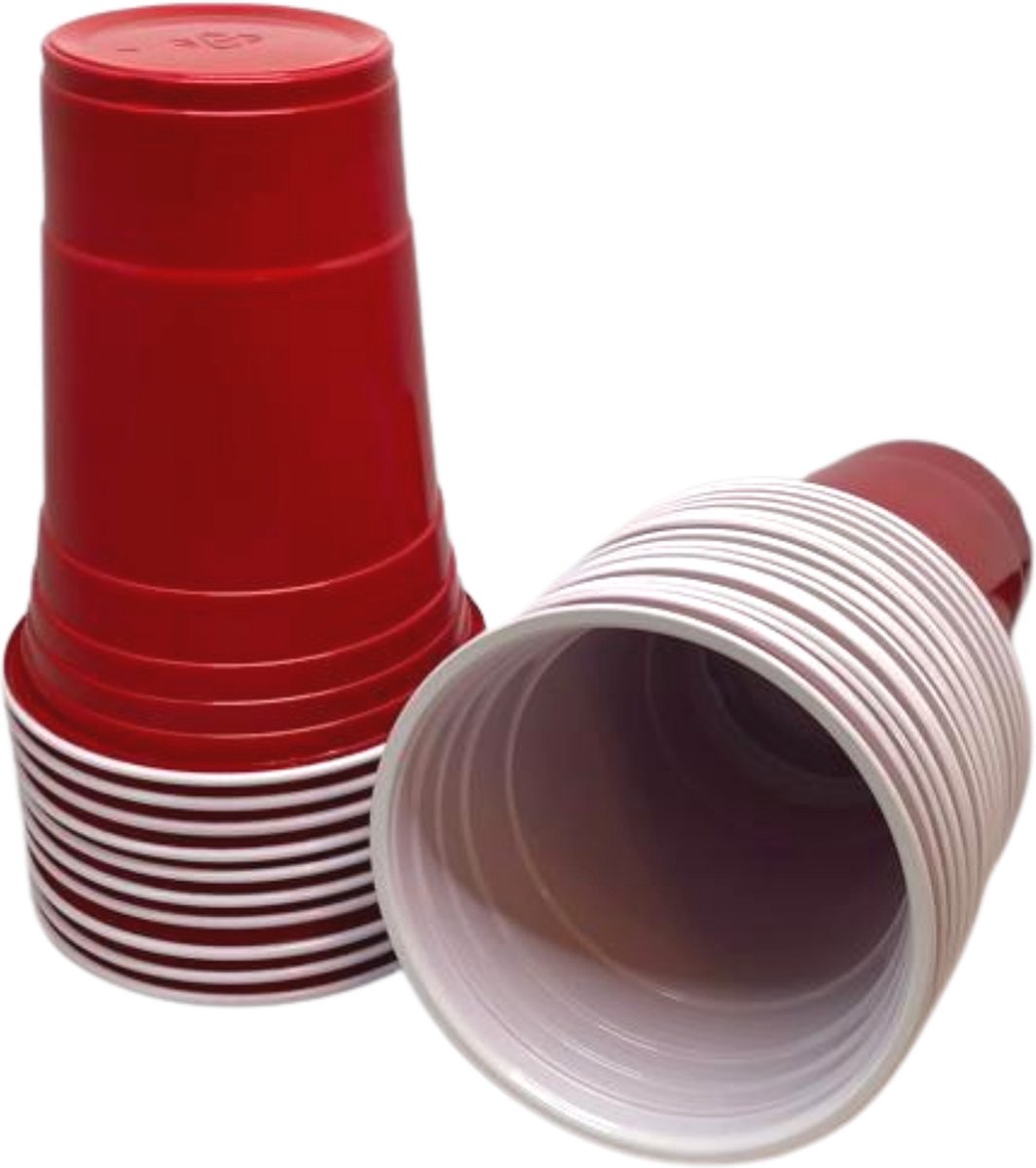 Red Cups - 25 stuks - 0.473 LITER - Perfect voor feestjes - Beerpong - Party cups - Red Cups American