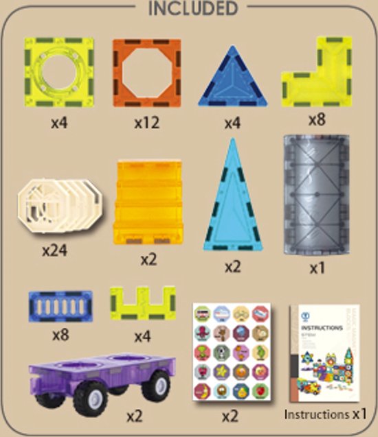 Prijzen vergelijken voor Magna Tiles 100 stuks - magnetisch constructiespeelgoed