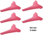 Plastuit - urinaal voor vrouw  - herbruikbaar - roze - set van 5 stuks
