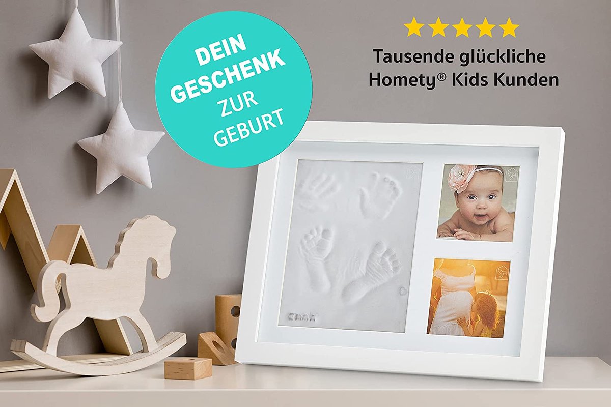 Goedkoopste Baby Fotolijstje met Klei Afdruk Gipsafdruk baby - - Kraamcadeau jongens Kraamcadeau meisjes – Pasgeboren Baby – Geboortecadeau afdrukkenset