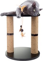 AFP Classic Comfort Tripod Punching Ball Scratching Perch - Krabpaal - Speelgoed voor katten - Kattenspeelgoed - Ø35.5 x H50 cm - Zwart