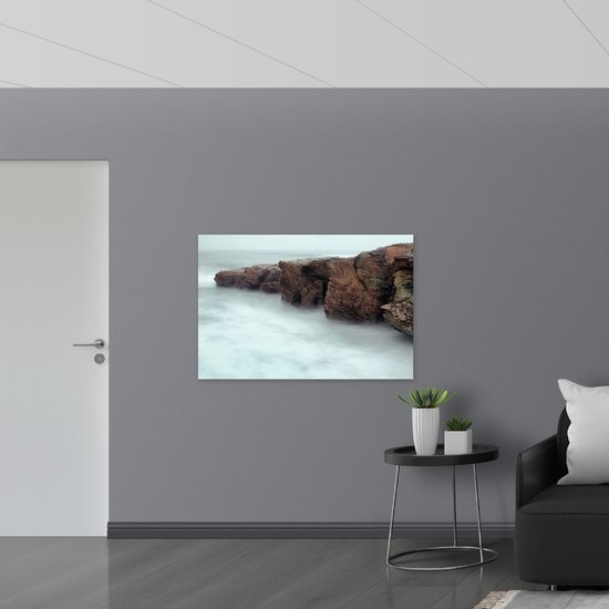 WallClassics - Toile - Brume autour de Montagnes - 120x80 cm (Décoration murale )