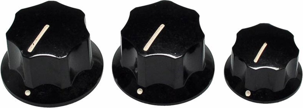 jbass/mustang knobs for CTS shaft size, 2+1, black