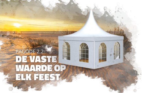 Grizzly Outdoor Pagodetent PVC 4x4 inclusief zijwanden en grondframe