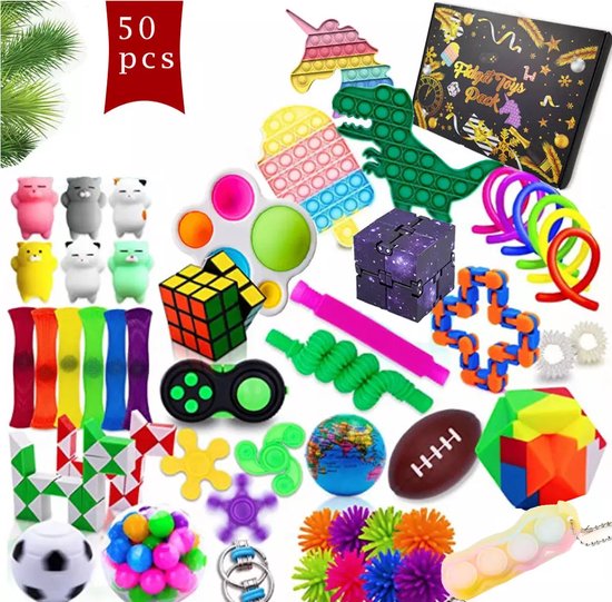 Fidget Toys- Set van maar liefst 50 stuks!- Pop it-Fidgets-Educatief... |  bol.com