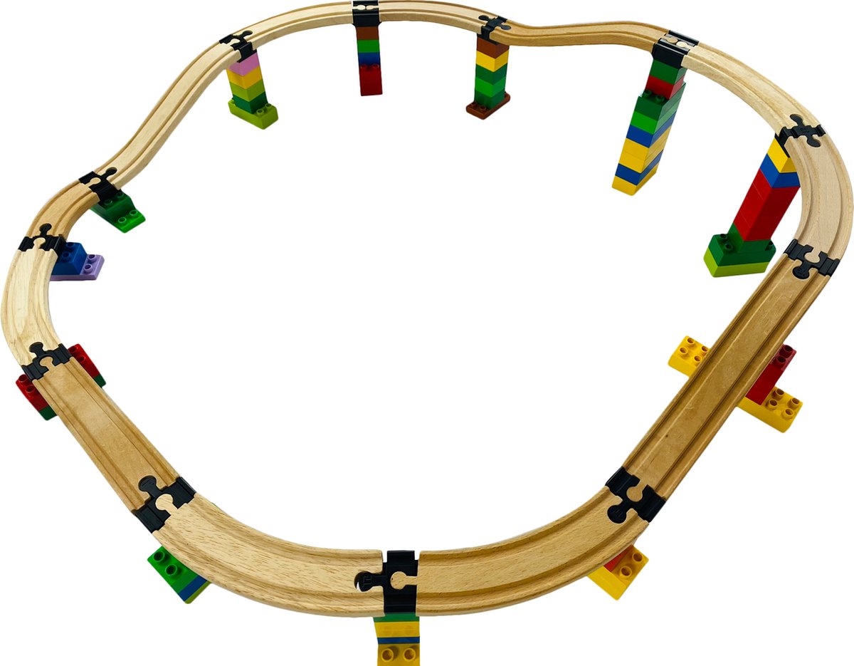 Builder Set Small - 12 Brio Adapters - Treinbaanonderdelen - Houten Treinbaan — afbeelding 2