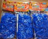 3 zakjes Loombandjes Loom Twister neon blauw 3 x 600 bandjes inclusief haakjes en tools