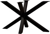 Zwarte stalen matrix tafelpoot hoogte 72 cm en breedte 140 cm (koker 6 x 6)