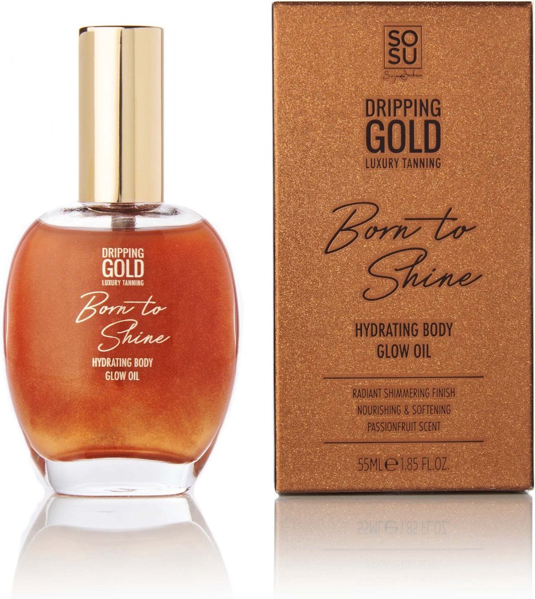 SOSU Dripping Gold Born to Shine Hydrating Body Glow Oil Bronze Glow