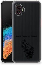 Telefoonhoesje Samsung Galaxy Xcover 6 Pro Back Cover Siliconen Hoesje Transparant Gun Don't Touch My Phone