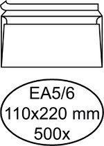 Quantore Bank Envelop EA5/6 110x220mm, Zelfklevend, Wit, 500 stuks