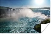 Poster Felle zon bij de Niagarawatervallen in Noord-Amerika - 30x20 cm