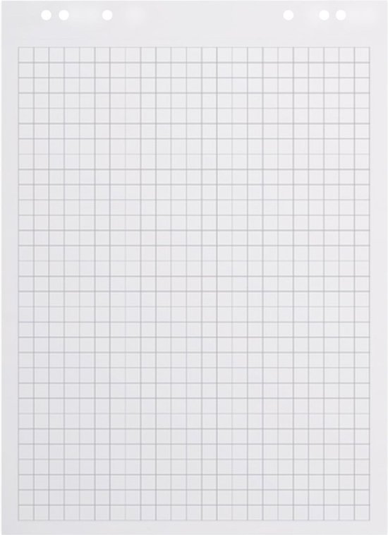 BRASQ Flipoverpapier - 65x98cm - Blanco/Ruit - 80 gram - flipover vellen - 50 vellen - Blanco vellen