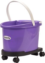D&L Floor Mop Supa Mop - Spinner rotative et base avec Roues - Violet