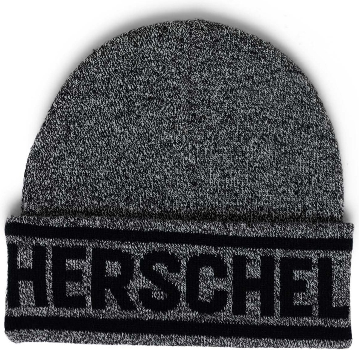 Elmer - Herschel Logo Heather Black/Black / Unisex beanie - muts / Beperkte Levenslange Garantie / Grijs