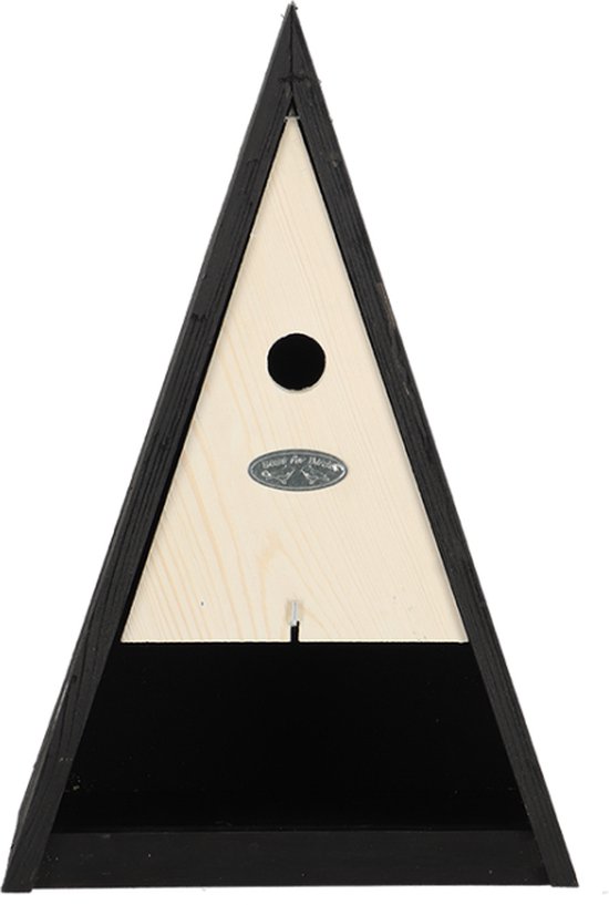 DARLUX Vogelvoer XL Zeshoekig Vogelhuis van Hout Voerstation Bruin/Zwart