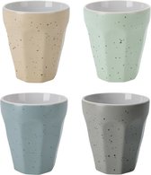 Excellent Houseware Ensemble de tasses à Thee/ café - 8x pièces - porcelaine - 250 ml - coloré