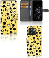 Wallet Book Case met Pasjeshouder OnePlus 10T Hoesje Punk Yellow