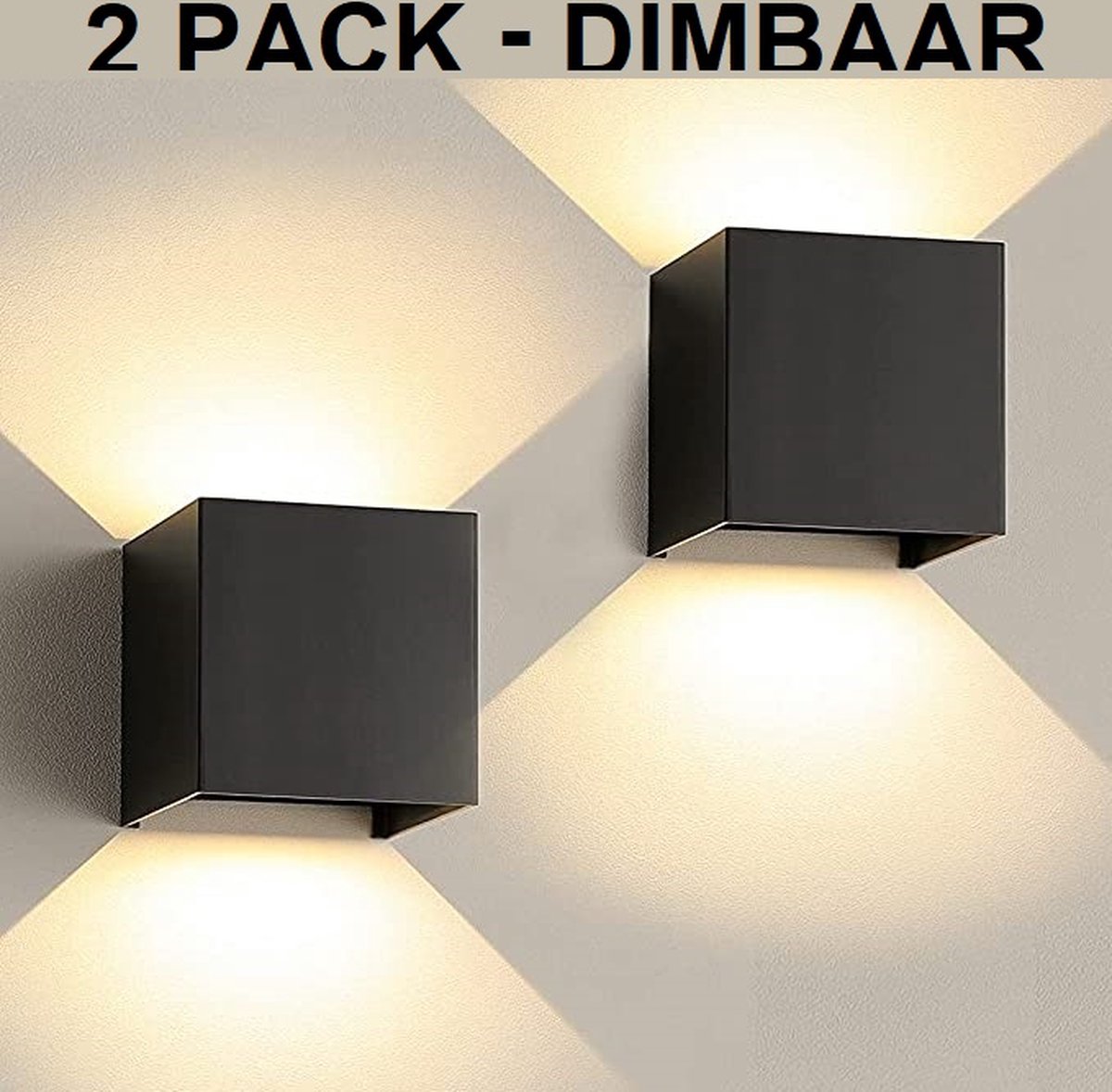 Lampen District - Buiten wandverlichting - Wandlamp buiten - Model 2022 - Dimbaar - Energie zuinig - Warm wit licht