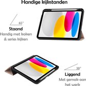 Hoes Geschikt voor iPad 2022 Hoes Luxe Hoesje Case Met Uitsparing Geschikt voor Apple Pencil Met Screenprotector - Hoesje Geschikt voor iPad 10 Hoes Cover - Rosé goud