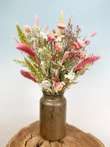 Droogbloemen boeket 'Natural Pink' | 50cm | Pastelachtig Droogboeket | Perfect Cadeau