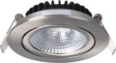Noxion LED Kantelbaar Slim Spot Zilver Rond 6W 350lm 60D - 920-930 Dim To Warm | 85mm - IP54 - Dimbaar - Beste Kleurweergave.