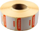 Label - Daglabel za - papier - beschrijfbaar - 25x25mm - oranje - rol à 1000 stuks
