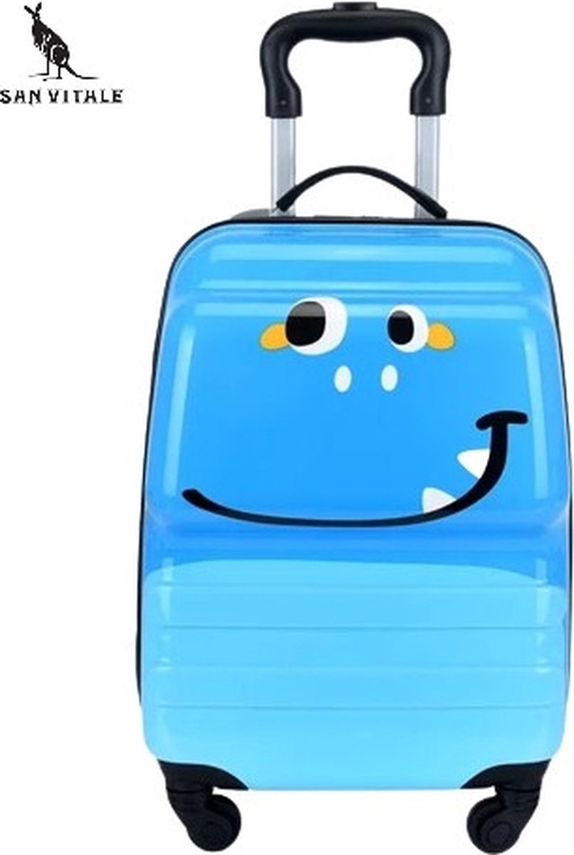 San Vitale® - Lichtgewicht reis koffer - Trolley - Handbagage - Dino - Blauw