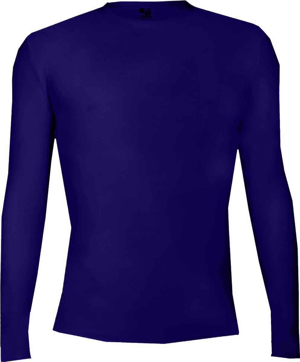 BADGER SPORT - Shirt Met Lange Mouwen - Pro Compression - Diverse Sporten - Volwassenen - Polyester/Elastaan - Heren - Ronde Hals - Ondershirt - Zweet Afvoerend - Paars - Large