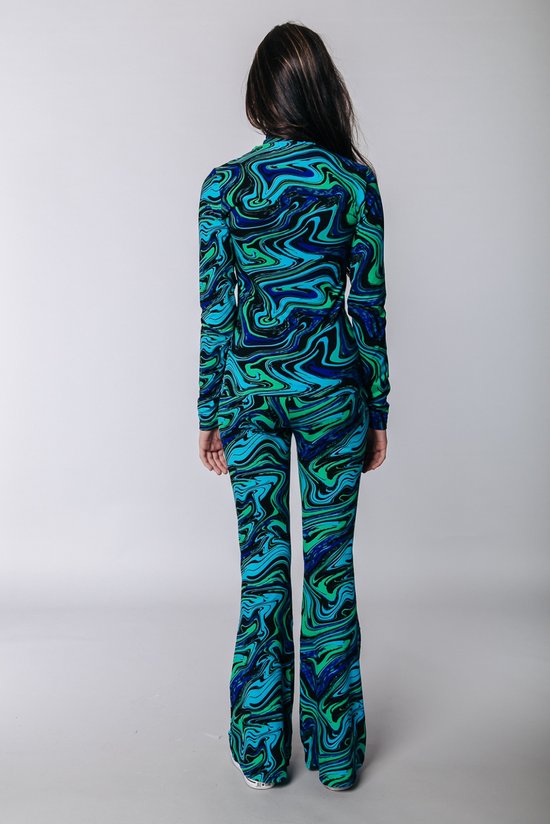 Stylish 6 colors stretch ruffle sling tassel flared pants set