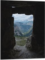 WallClassics - Drapeau - Sentier escarpé en Montagnes - Photo 60x80 cm sur drapeau en polyester