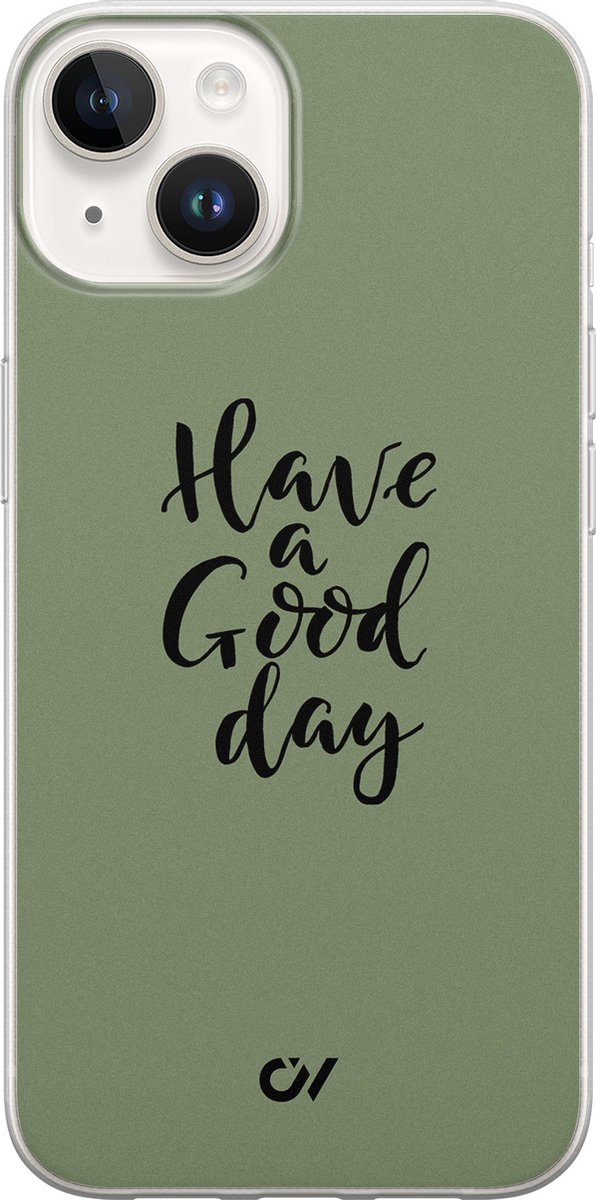 Hoesje geschikt voor Apple iPhone 14 - Good Day - - Groen - Apple - Casevibes