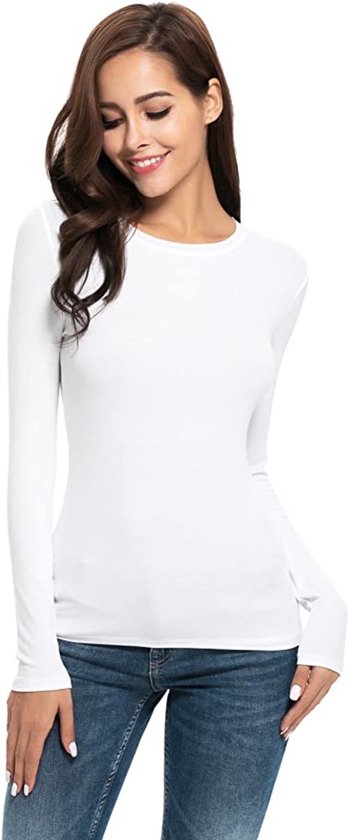 Hoogkwalitatieve Dames Thermo / Fleece / Warmte Shirt | Wit - M/L