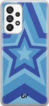 Samsung A53 hoesje - Retro Ster Blauw - Print - Blauw - Soft Case Telefoonhoesje - TPU Back Cover - Casevibes