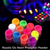 Royala Neon Powder - Neon Phosphor Powder - Glow in the Dark Powder - UV light - Lumière noire - Neon Body Powder - Neon Eye Shadow Powder - Neon Nails - Neon Nail Powder - Nail Art - Party
