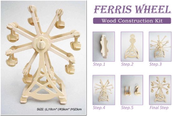 Cuteefun Houten 3D-puzzel, bus, mechanische modelbouwset voor volwassenen en tieners om te bouwen, houten mechanische bouwset, cadeau voor verjaardag Vaderdag
