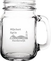 Gegraveerde Drinkglas 45cl met schroefdeksel Harderwijk