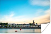 Skyline van Nijmegen met de Waal op de voorgrond 180x120 cm XXL / Groot formaat! - Foto print op Poster (wanddecoratie woonkamer / slaapkamer)