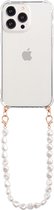Casies Apple iPhone 14 avec cordon - Collier de perles - taille courte - bandoulière - Cord Case Pearl