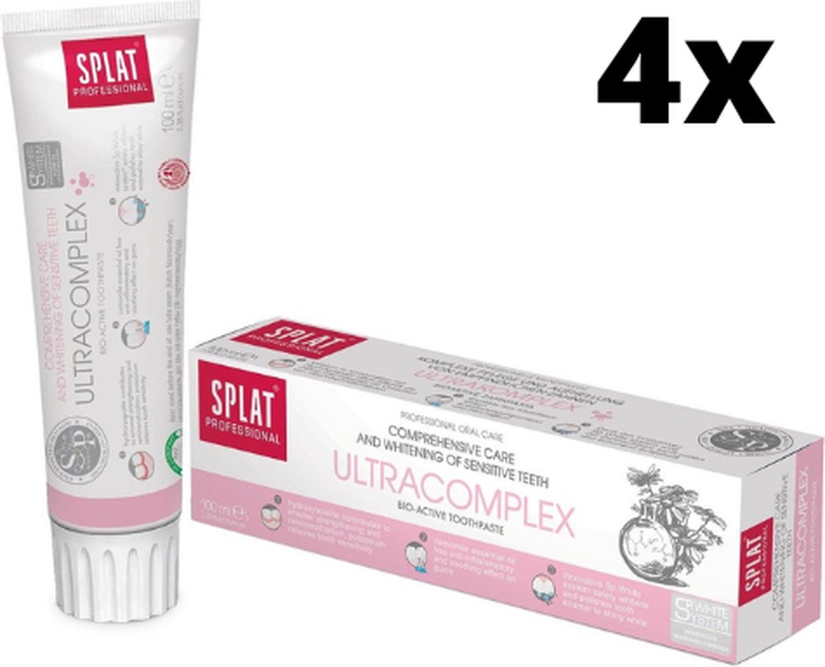 Goedkoopste Splat Professional UltraComplex Bio Actieve Tandpasta - 4 x 100 ml - Voordeelverpakking