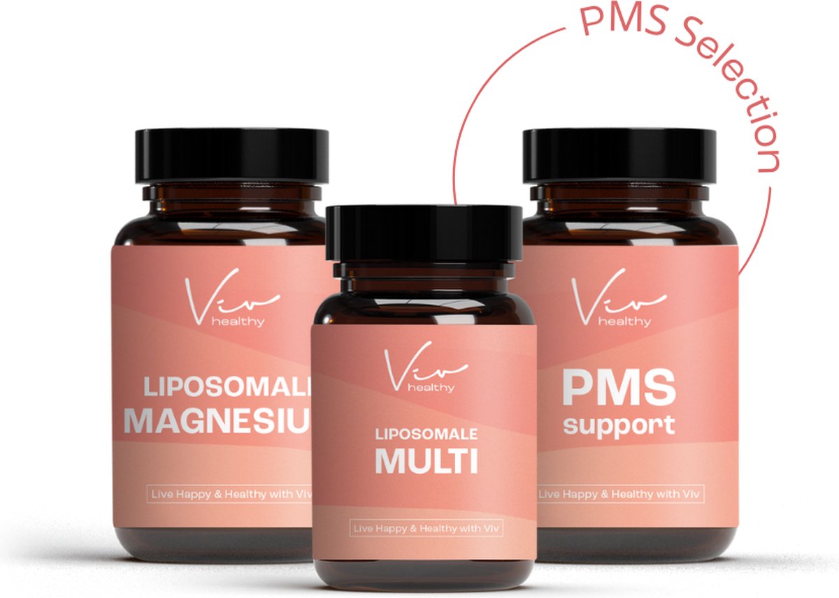 Supplementen selectie bij PMS - PMS Supplementen - Bevat: Monnikspeper, 5HTP en Rhodiola, Magnesium en een Multivitamine - Vivian Reijs - Speciaal voor vrouwen