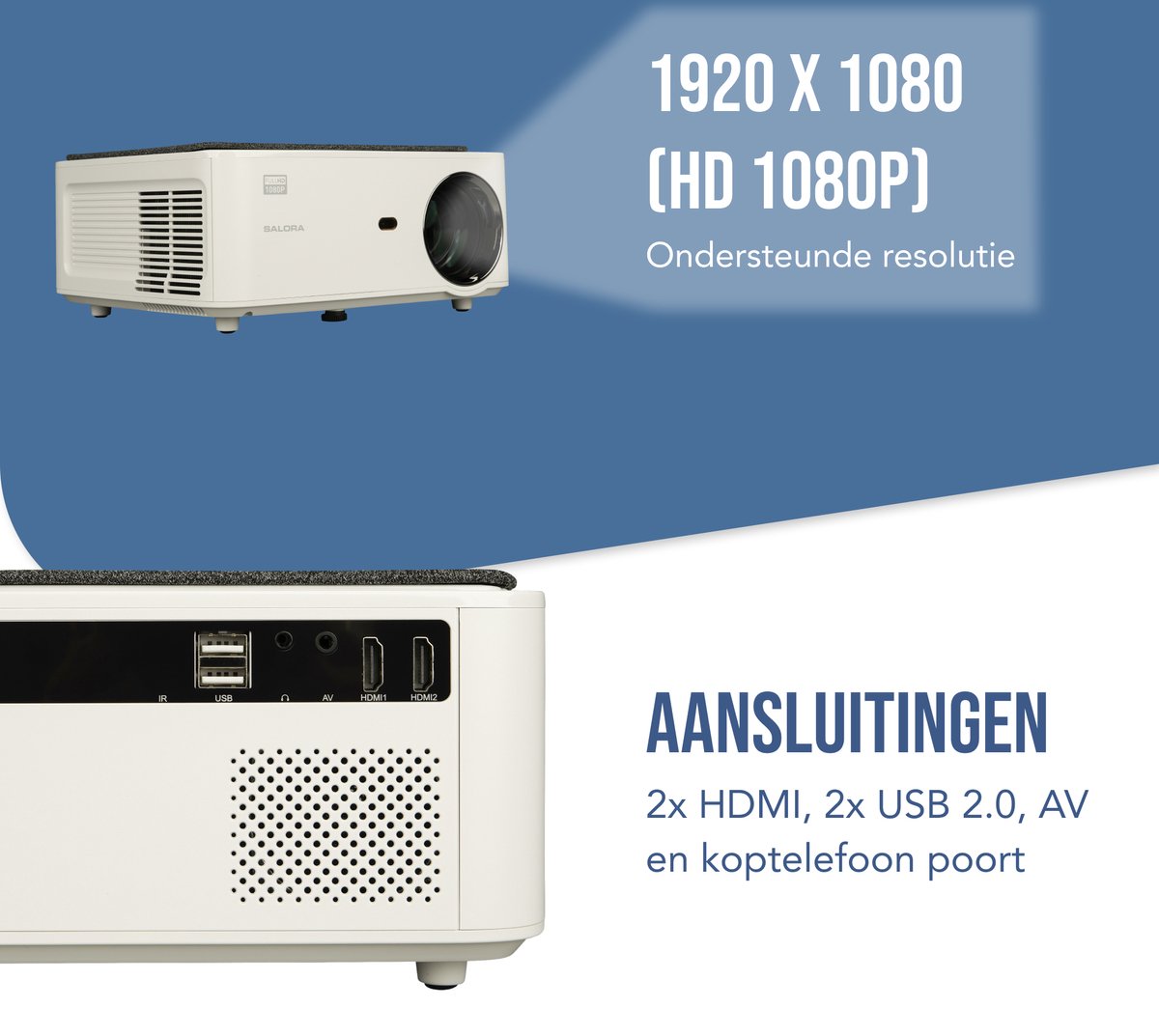 Salora 51BFM3850 beamer/projector Projector met normale projectieafstand 320 ANSI lumens LED 1080p (1920x1080) Wit
