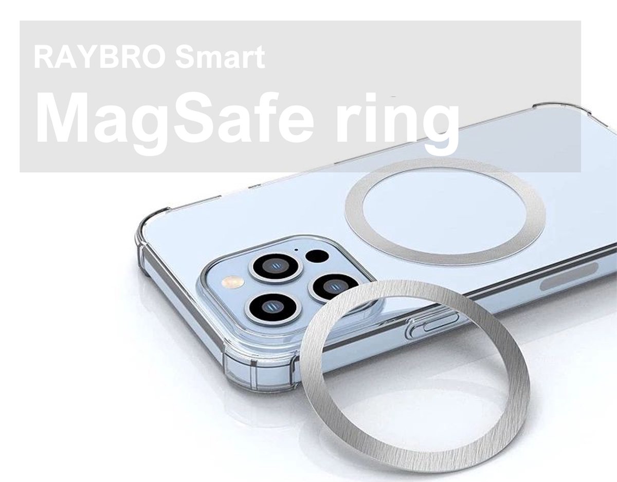 RAYBRO Smart ringen voor telefoons met magsafe - Metalen ringen - Ring voor Telefoonhouders en MagSafe Accessoires - Universeel voor Telefoons, telefoonhoesjes en MagSafe houders. MagSafe ringen zelf zijn NIET MAGNETISCH.